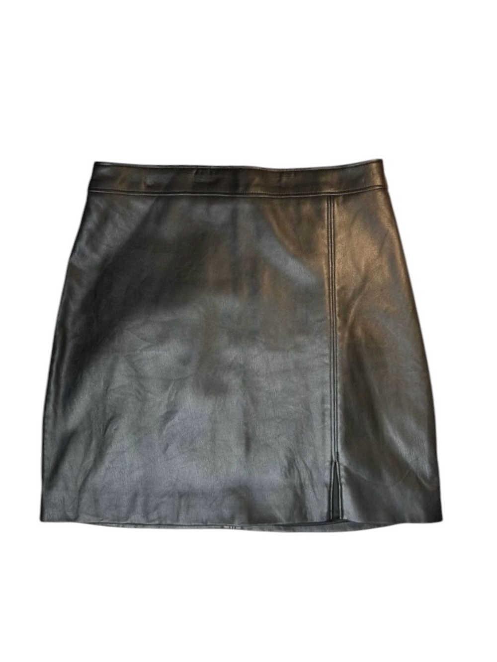 Hollister Faux Leather Mini Skirt Black S Goth Streetwear Edgy Night Out Punk